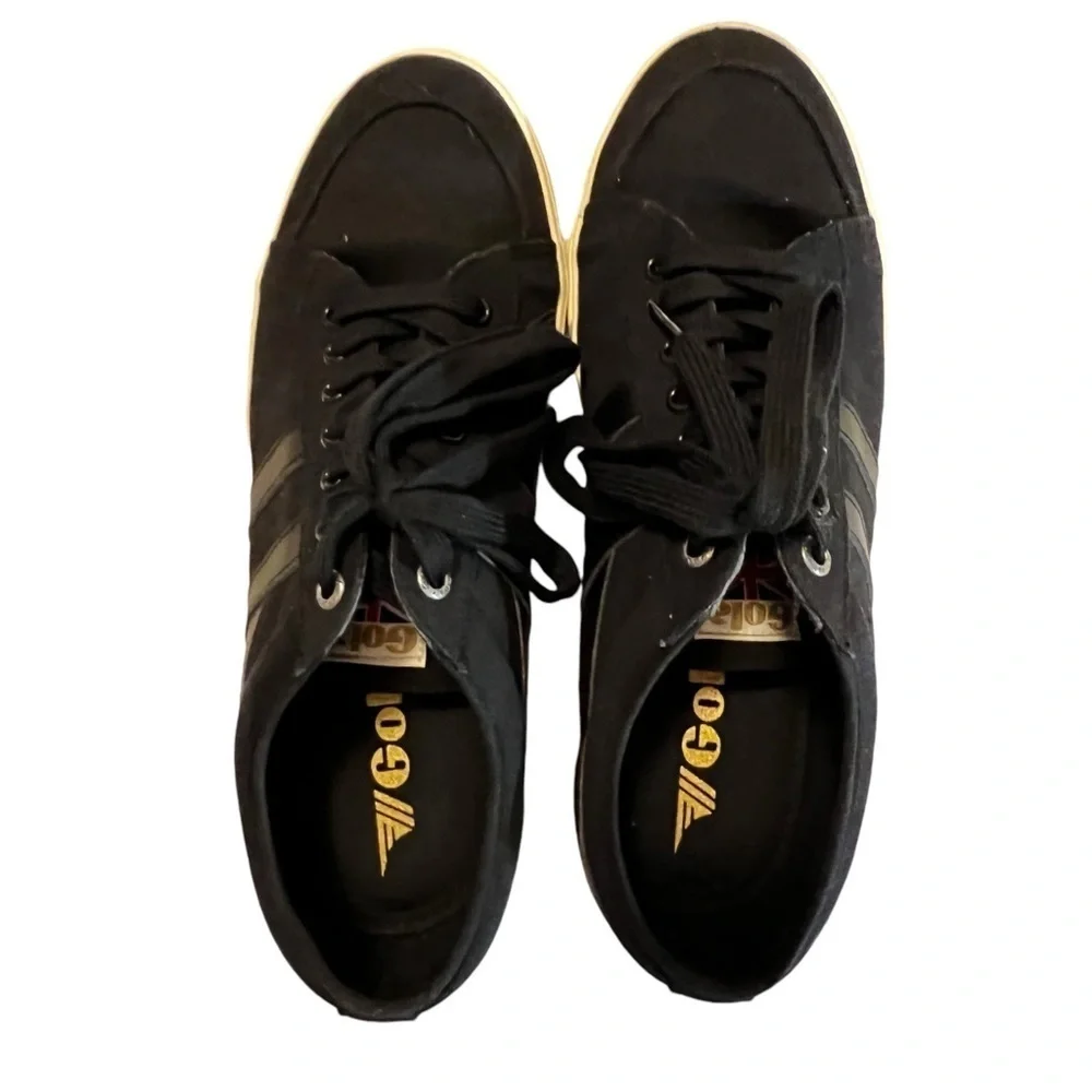 Gola Classics Men's Comet Plimsoll Sneakers Black/Black/Off White Vegan 10